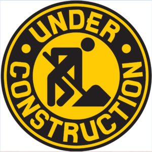 yellow construction sign circular